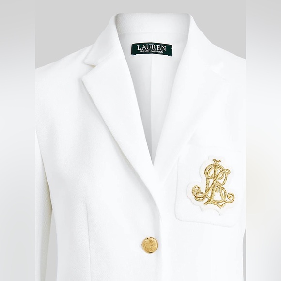 Lauren Ralph Lauren ~ White Anfisa Bullion Jacquard Blazer - Picture 10 of 17